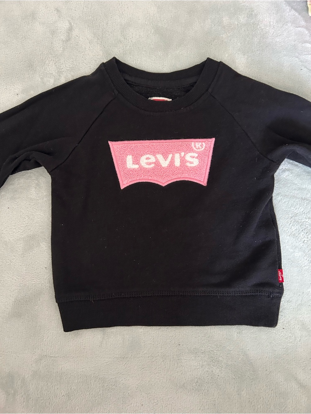 Levi's Kids Black Sweatshirt with Pink Logo Patch